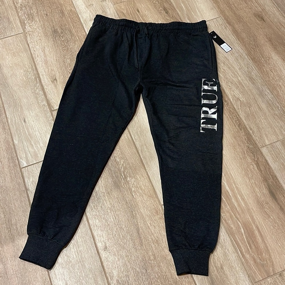 TRUE RELIGION Charcoal/Silver Joggers Size LARGE